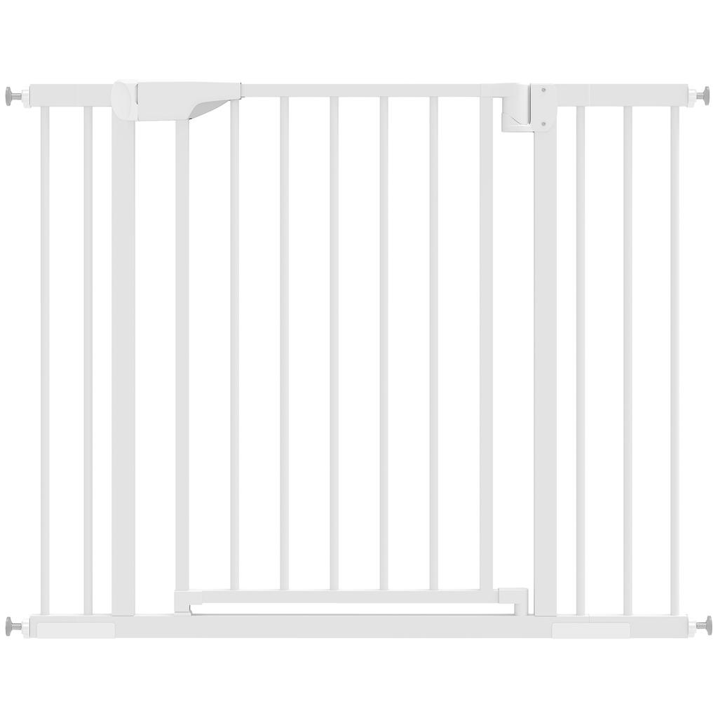 Baby Stair Gate Safety Barrier Without Drilling With Automatic Closing For Children Kitchen Stairs 76 102 X 76 Cm White