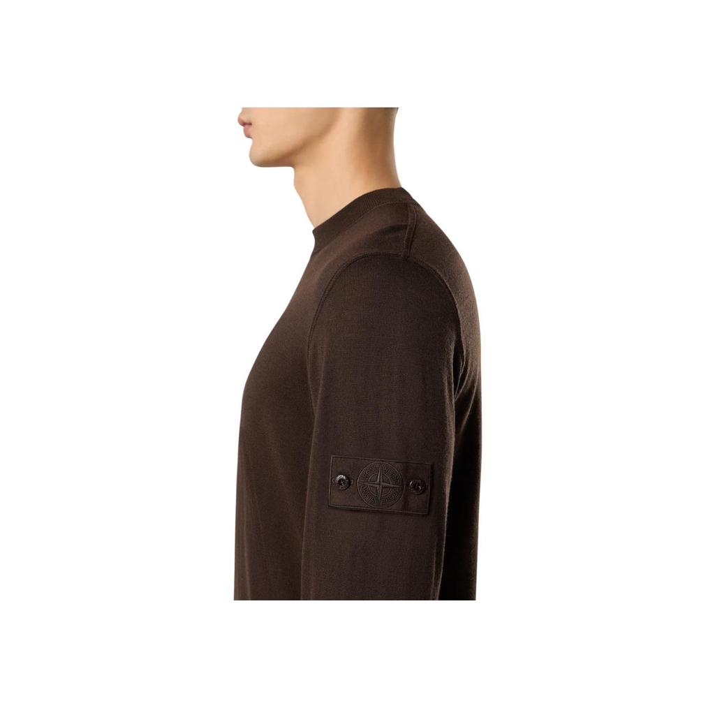 STONE ISLAND Серия Ghost Со спущенным плечом, ребристый вырез, свободный крой, повседневный свитер с круглым вырезом, удобный трикотажный свитер с длинным рукавом K2S155100074S00FC-V0070