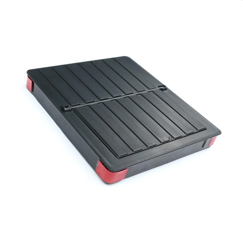 Tesla Model Y Hidden Press Flip-Lid Storage Box with Built-In Compartment for Center Console Armrest.