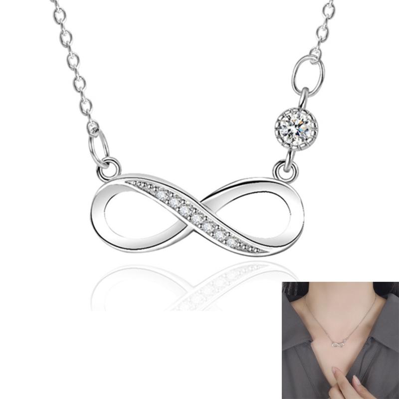 Simple Necklace Fashionable Eight Pendant Necklace Hollow Eight Neck Jewelry Perfect for Youthful Couple or Close Friend