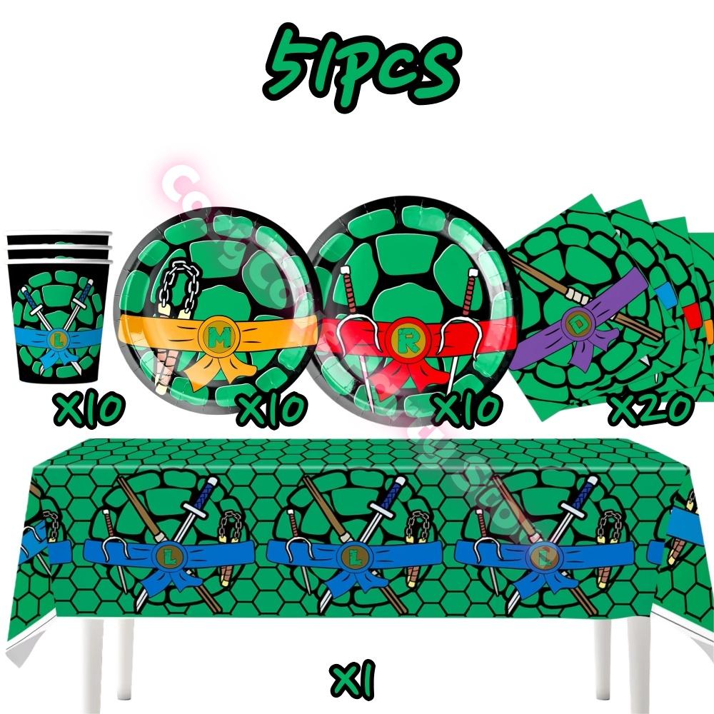 Cartoon Turtles Birthday Party Decoration Favors Cups Plates Stickers Bunting Flag Balloons For Kids Favors Baby Shower Supplies