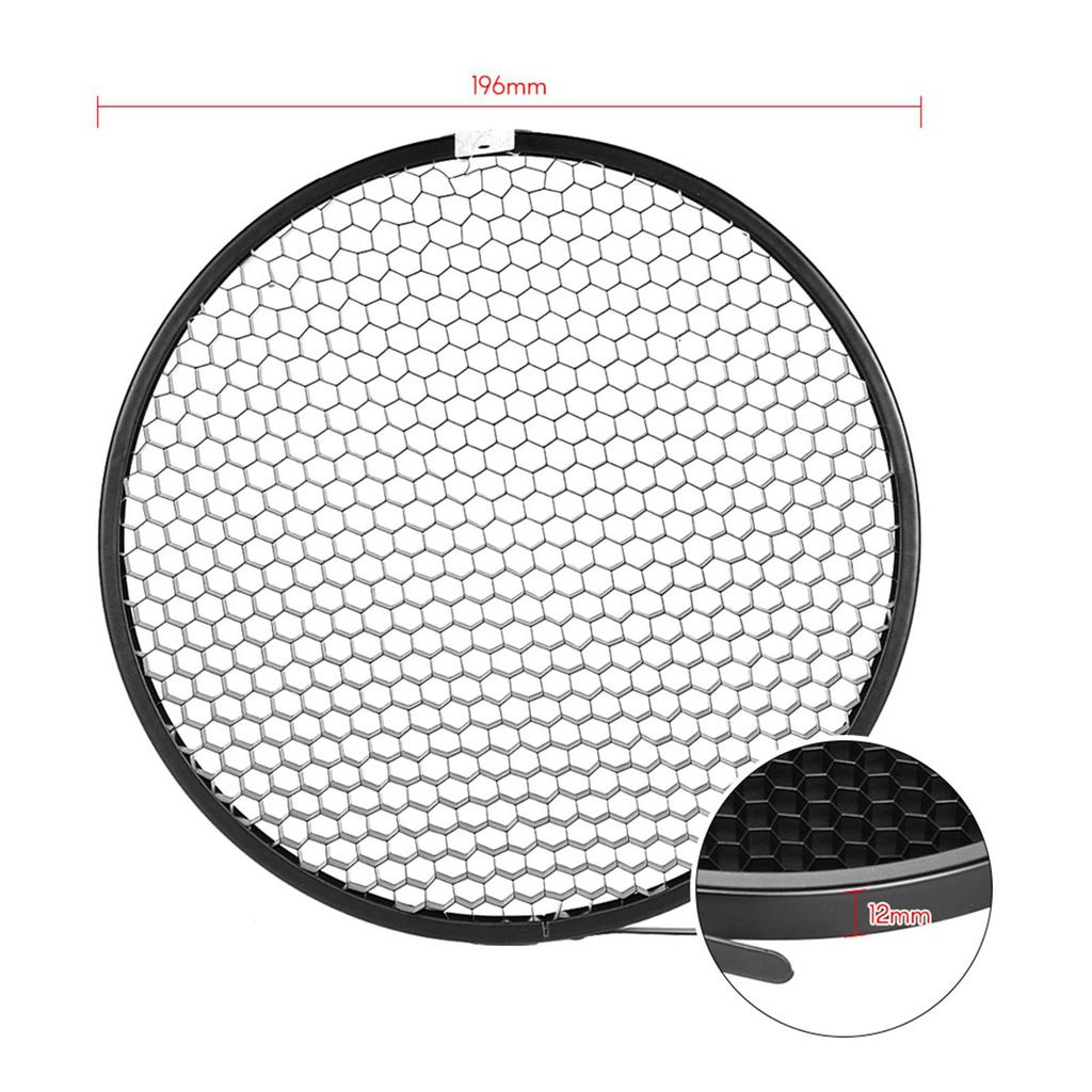 Рефлектор 210 мм с креплением Elinchrom, диффузором, блендой, абажуром и сотовой решеткой 60 градусов для студийного крепления Elinchrom