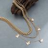In multi-layer metal butterfly necklace, fashion thick chain necklace Internet celebrities with collarbone chain women