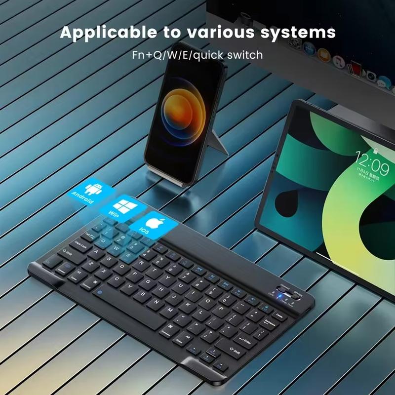 Ультратонкая Bluetooth-совместимая клавиатура Портативная Мини-беспроводная клавиатура для iPad iPhone Планшета Телефона Смартфона Портативная