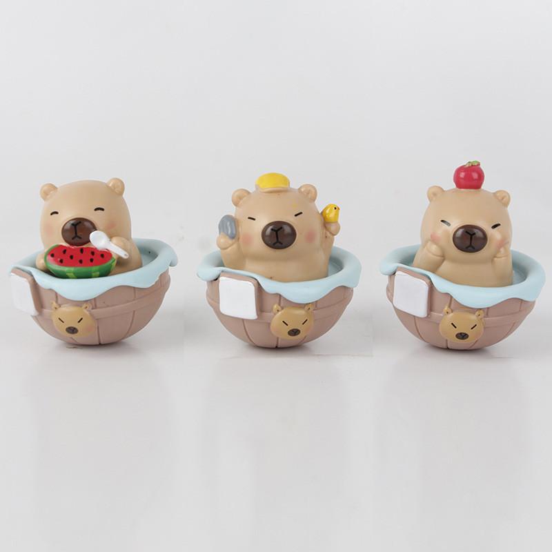 Adorable Capybara Wobbler Summer Time Q Version Pvc Collectible Toy Figure 6 Styles
