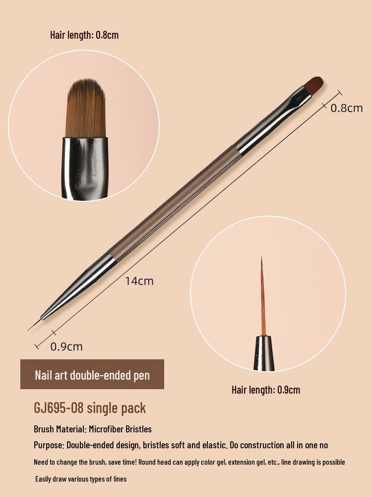 Nail Art Brush & Painting Gel Set with French Round Head & Long-lasting Base Coat