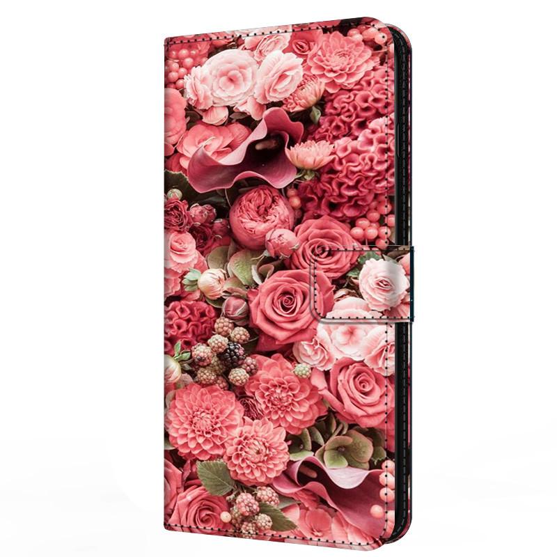 Кожаный чехол-книжка для Samsung A25 Кошелек Подставка Обложка-книга для Galaxy A15 4G 5G Магнитный Цветок Прекрасный A14 A34 A54 5G M13 4G