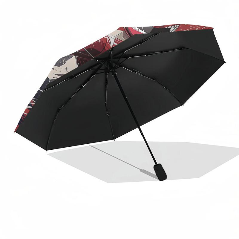 Power Ranger Themed Automatic Opening and Closing Umbrella, Compact Travel Umbrella, Lightweight and Portable, Suitable for Beach Commuting
