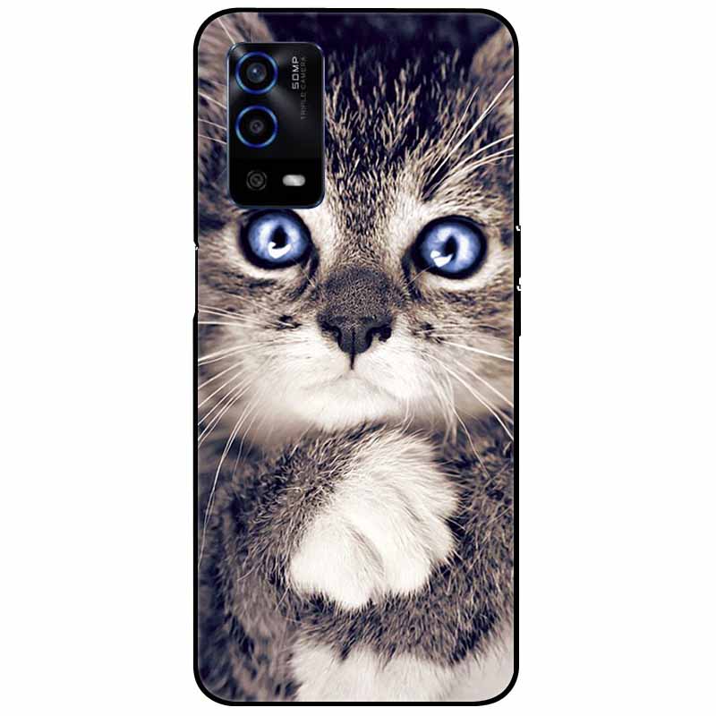 Для Oppo A55 4G Чехол A 55 Силиконовый Мягкий Расписной ТПУ Черная Крышка для Oppo A55 Чехол CPH2325 Милый Funda Coque для OPPOA55 6,51''