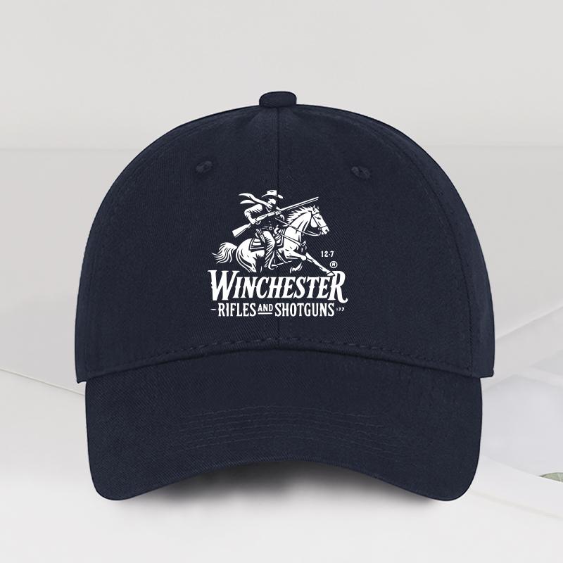 Кепка-бейсболка с мягким верхом и принтом логотипа Winchester Cowboy Мягкая Удобная Дышащая Регулируемая Ретро Западный Стиль Прочная Классическая