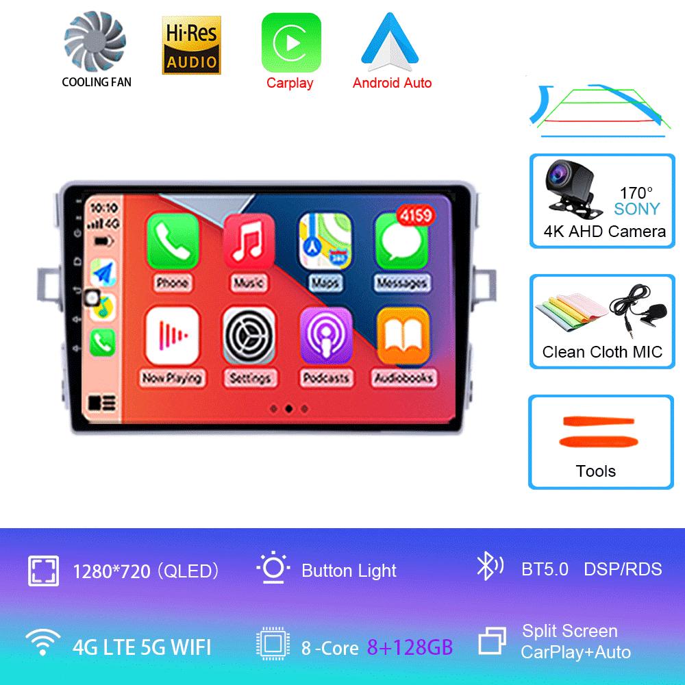 Автомагнитола Android 14 Carplay Auto Для Toyota Verso R20 2009 2010 - 2018 GPS Навигация DSP Головное устройство BT Видеоплеер 2Din Стерео