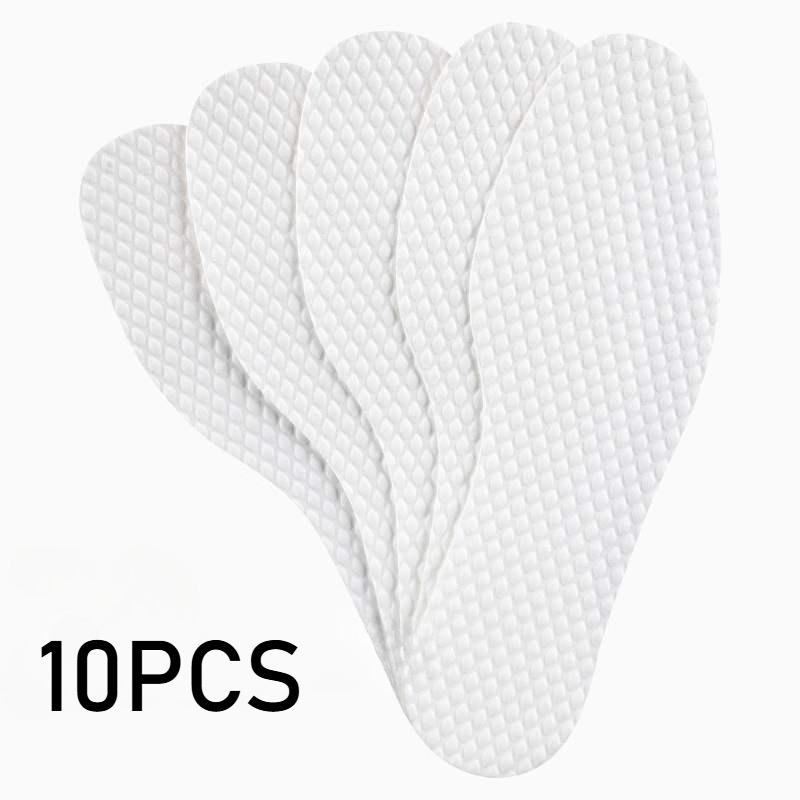 10 Pairs Antibacterial and Deodorizing Disposable Insoles for Women Sweat-absorbing and Breathable Summer Sock-free Insoles