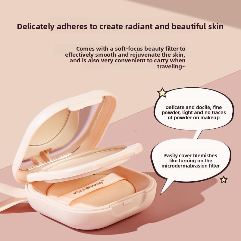 Kiss Beauty Порошок для молочного чая, водостойкое и стойкое средство для укладки, консилер, матирующая рассыпчатая пудра, устойчивая к поту, фиксирующая пудра