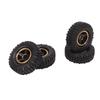 4Pcs 1.0in RC Wheel Tires Brass Adhesive Free Replacement RC Rubber Tyres for FMS FCX24 1 24 RC Car