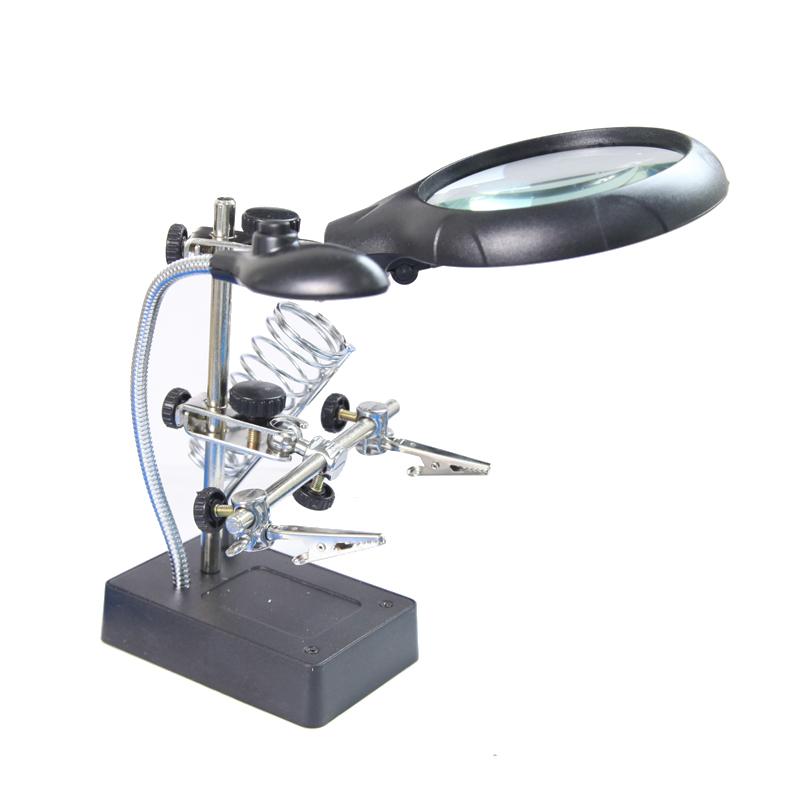 Тройная сменная светодиодная лампа освещение вспомогательный многофункциональный кронштейн инспекция 10-кратная настольная лампа лупа