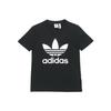 adidas Оригинальная футболка Trefoil Color Block с принтом логотипа Спортивная Американский Винтаж Круглый вырез Короткий рукав Футболка Женские Топы Черный FM3311