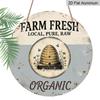 2D Flat 1pc, 8x8 in, Fresh Local Farm Products Aluminum Metal Decorative Signs & Plaques, Durable Tin for Indoor/Outdoor Decoration, Suitable for