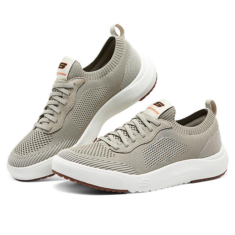 Skechers Сетчатая ткань Простые Универсальные Низкие Повседневные Кроссовки Мужские Серый 210815-BGE