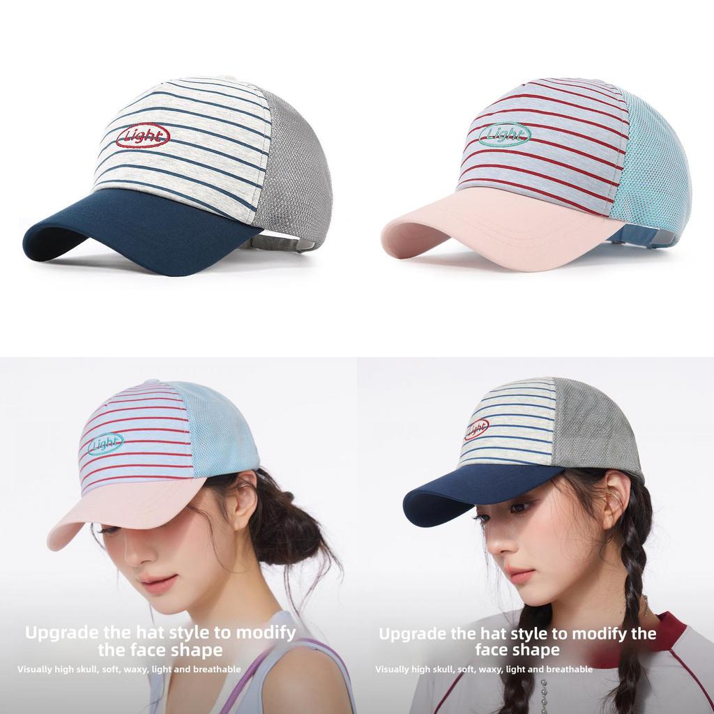 Хлопковая Бейсболка в Полоску Colorblock с Вышивкой для Повседневного Использования Летом, Защита от Солнца