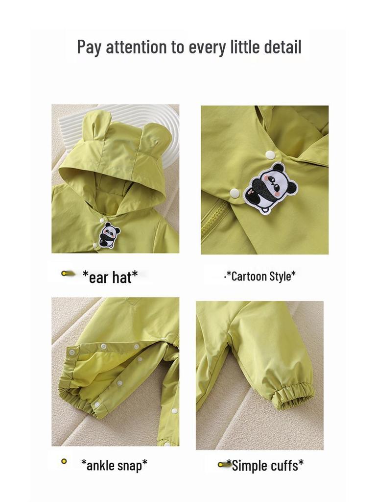 Детский весенний комбинезон-ветровка - Милый ромпер с капюшоном для малыша (Весна осень)