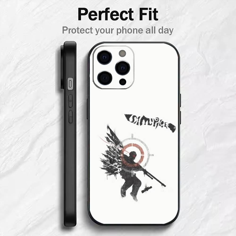 Чехол для телефона CS2 C-Counter S-Strikes для iPhone 17, 16, 15, 14, 13, 12 Plus, Max, Мягкий силиконовый, Черный