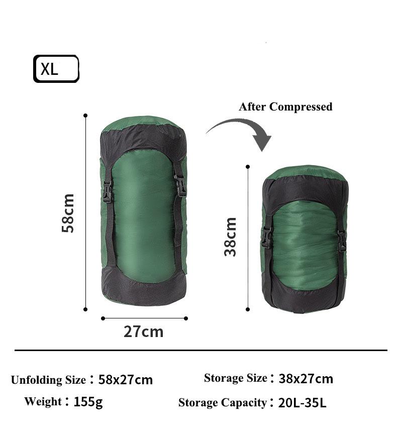 Для использования на открытом воздухе Водоотталкивающий Спальный мешок Чехол-упаковка Сжимаемый мешок для вещей Хранение в походе Сжимаемый мешок-чехол для бэкпэкинга Путешествий Пешего туризма