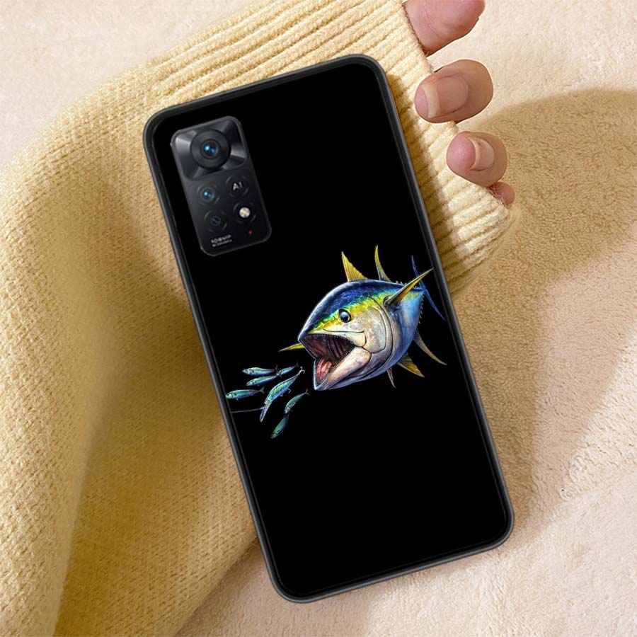 Ocean Sports Fishing for Tuna Phone Case For Redmi Note 13 14 15 Pro Plus 12 13C 12C 15C 9 10 10C 9T 9C 9A TPU Soft Cover Clear