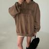 New ArrivalS Open Run Women S Leopard Lettering Kangaroo Fall overSized Hoodie