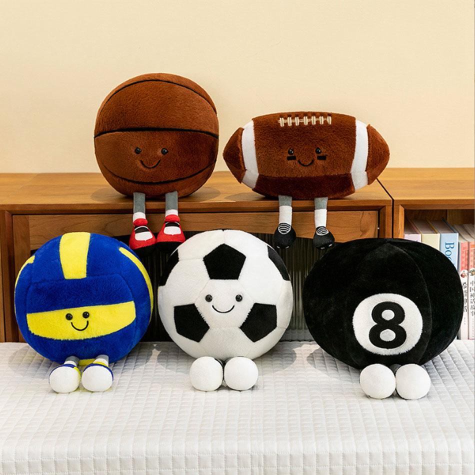 25cm Latest Basketball and Football Doll Simulation Stuffed Plush Toy Cartoon Anime Cute Doll Gift boys and girlsfor Fun Doll