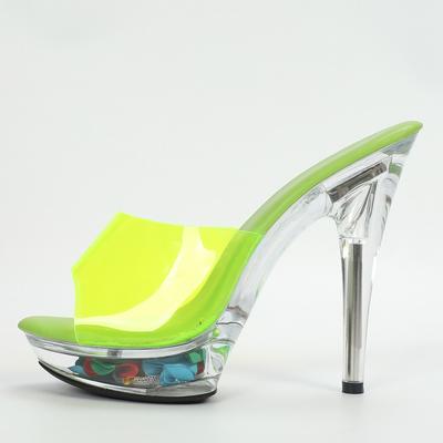 Женские летние пикантные универсальные босоножки на высоком каблуке серии D113, каблук 13 см, платформа 3 см, LFD