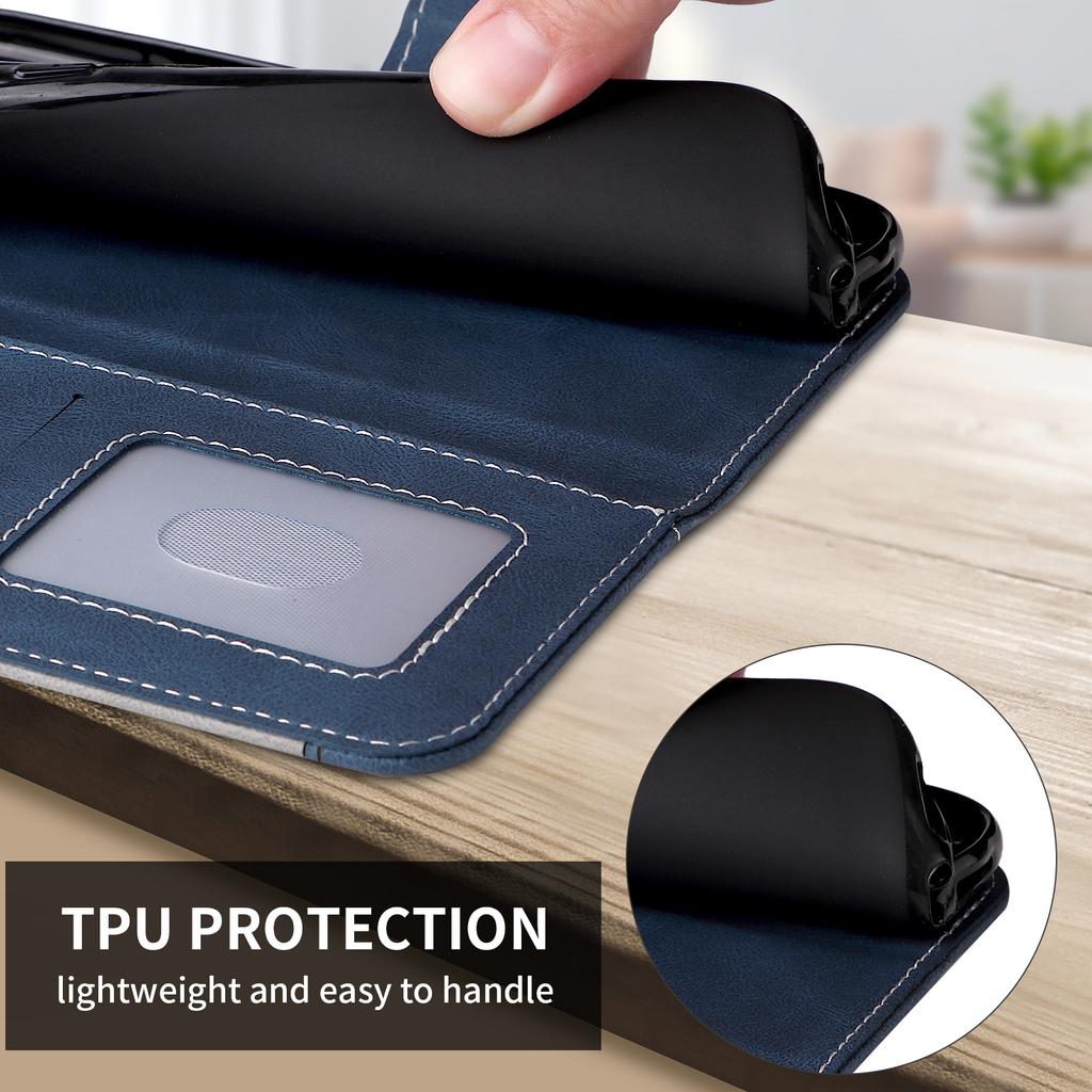 Для Google Pixel 6, Pixel 6 Pro, Pixel 5A 5G, Pixel 7, Pixel 8... Трехцветный лоскутный стиль, дизайн сращивания, искусственная кожа, откидная подставка, кошелек, сумка для телефона, чехол