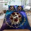 Sugar Skull Duvet Cover Gothic Skull Skeleton Bedding Set Horror Theme Comforter Cover Full King For Teens Adults Bedroom Decor