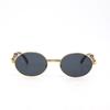 Vintage Oval Sunglasses Oval Frame Sunglasses Metal Sunglasses Literary Sunshades