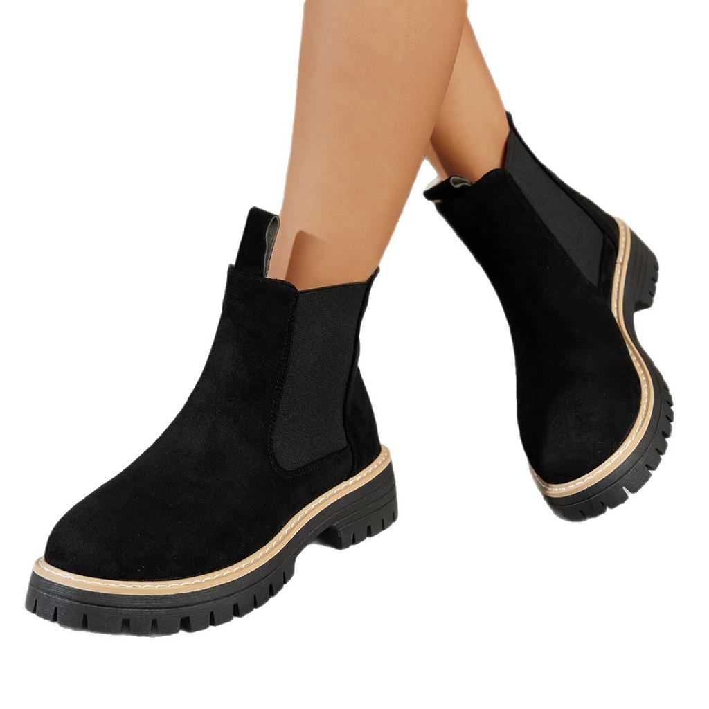 Женские ботинки Мартин 2025 осень и зима британский стиль большой размер повседневные трендовые ботинки корейская версия с закрытием стопы