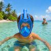 Masque de Plongée Full Face Enfant - FERRY JOUETS - Modèle Noir/Bleu - Anti-buée - Sangles réglables - Silicone sans BPA