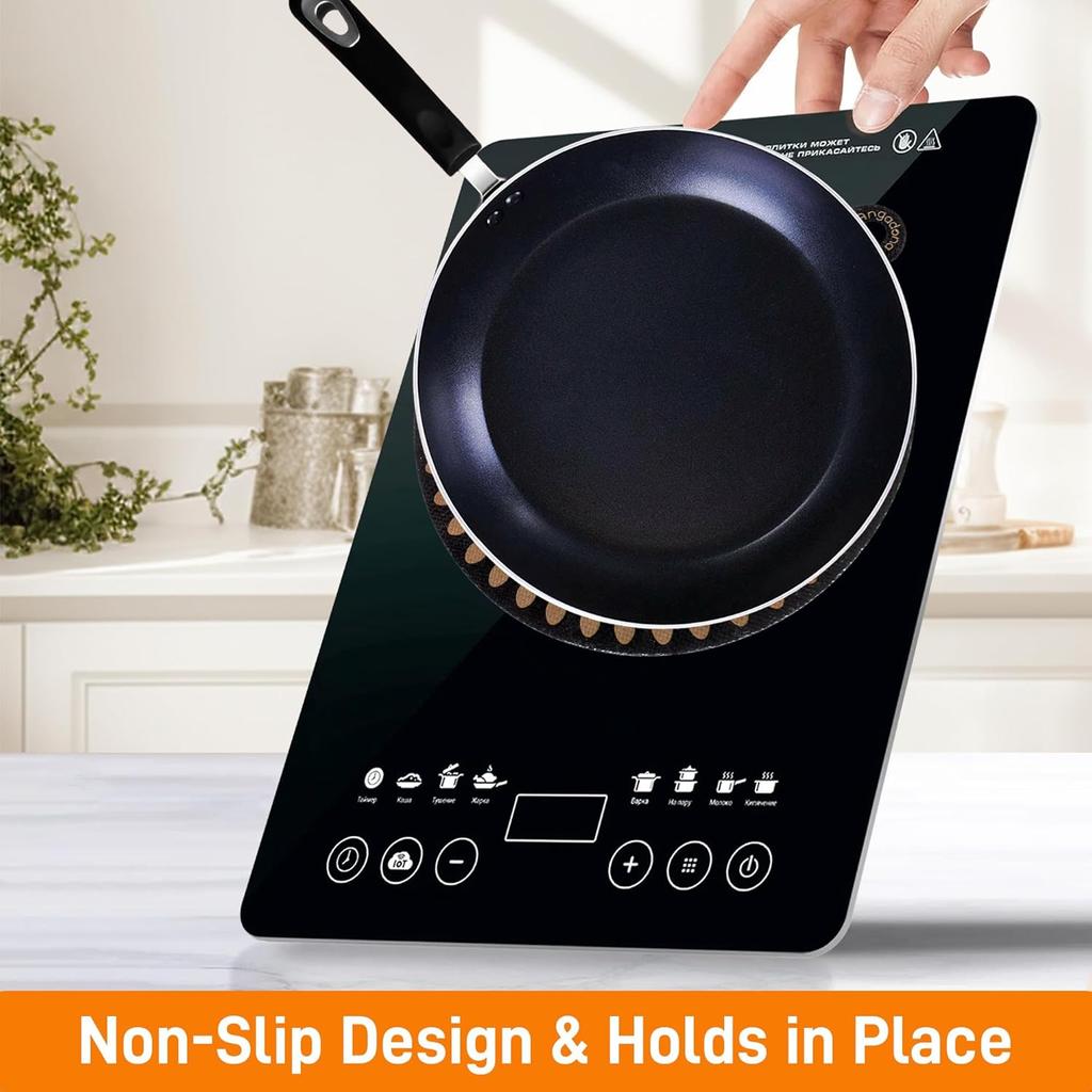 Thermochromic Silicone Induction Cooktop Protect Mat, 2 PCS Multifunctional Silicone Mat for Induction Cooktop (9.5 inches)