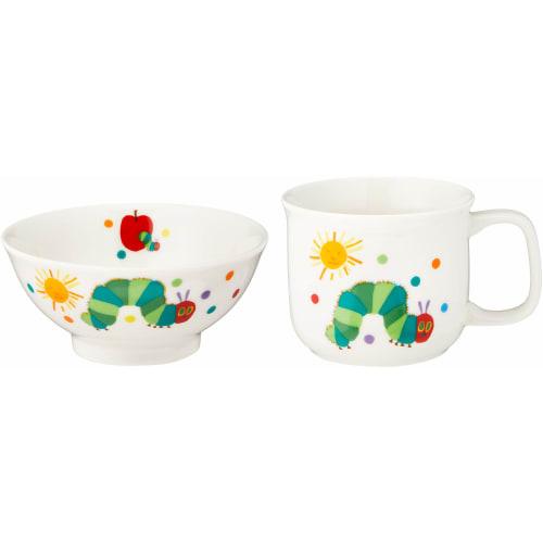 Ippinsha Children's Tableware Gift Set, Made In Japan, Microwave and Dishwasher Safe, White, Very Hungry Caterpillar Design, 807740