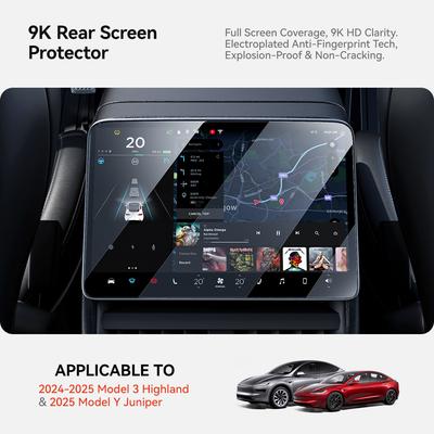 Защитная пленка из закаленного стекла YZ для Tesla Model Y Juniper Model 3 Highland 2025 2025 Защитная для экрана центральной консоли заднего ряда