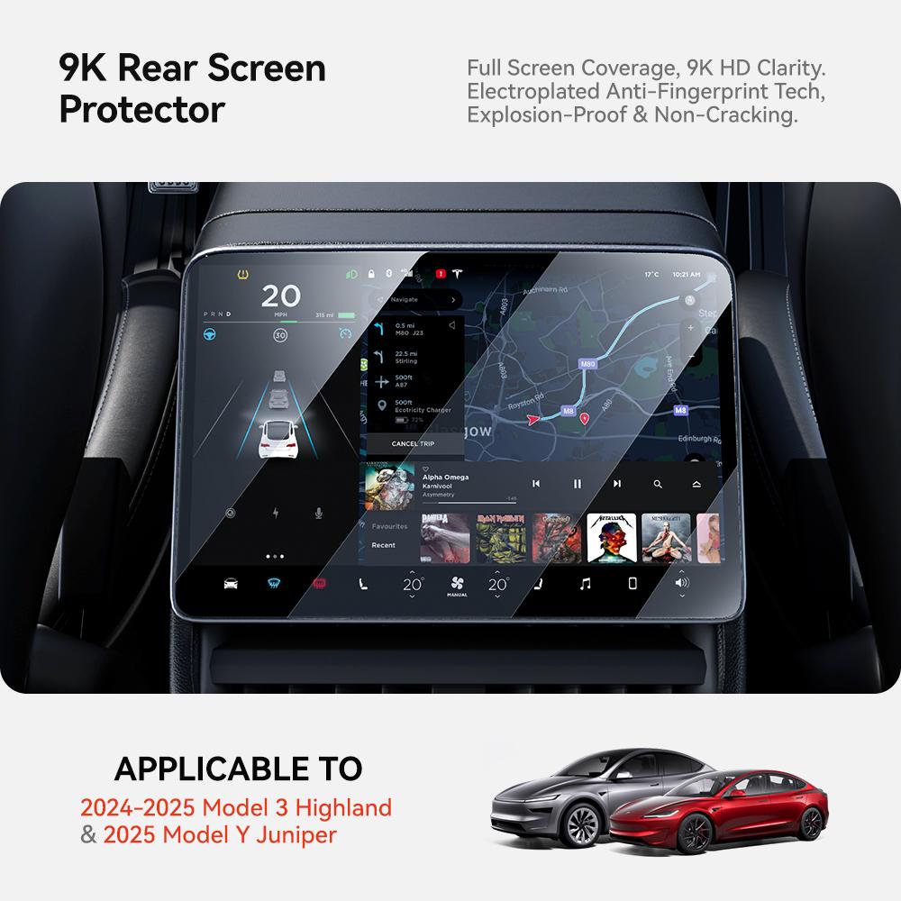 Защитная пленка из закаленного стекла YZ для Tesla Model Y Juniper Model 3 Highland 2025 2025 Защитная для экрана центральной консоли заднего ряда