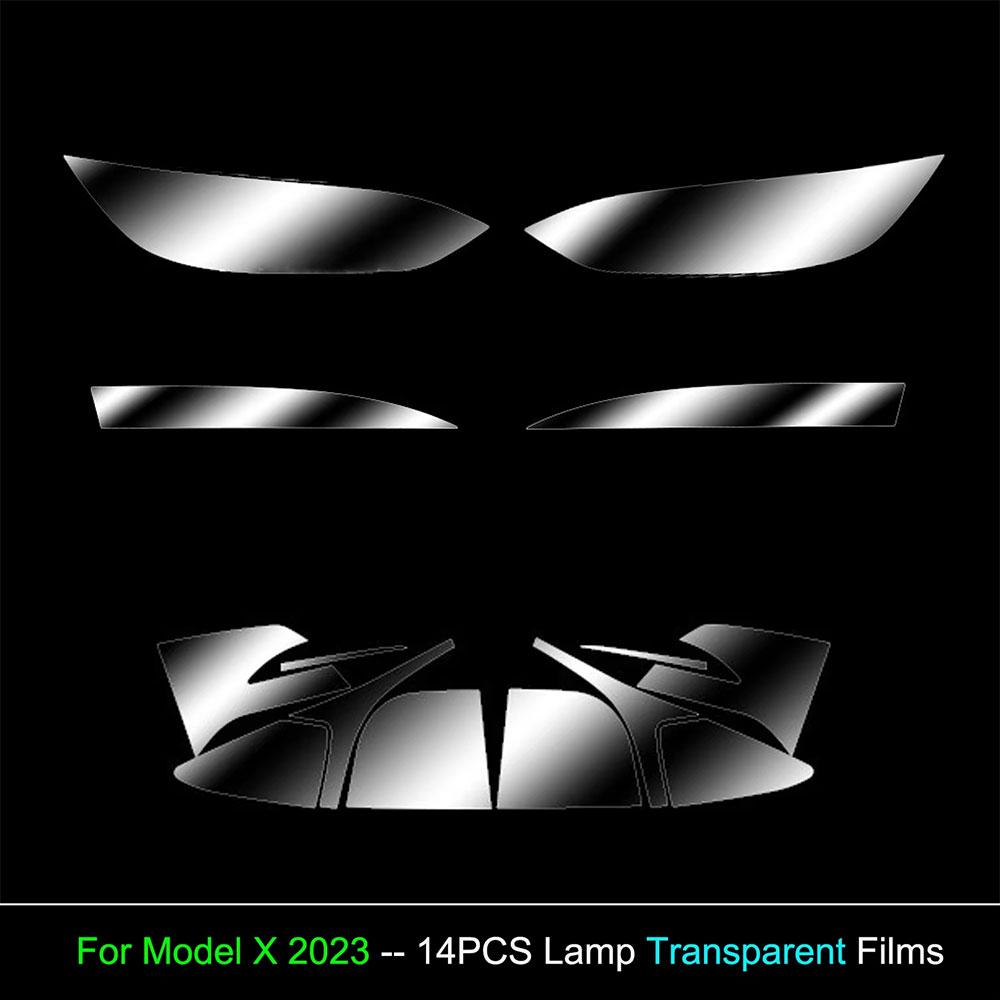 TPU Blackened Headlight Taillight Foglight Protective Film for Tesla Model X For Model S 2024 Black Color Changing Films