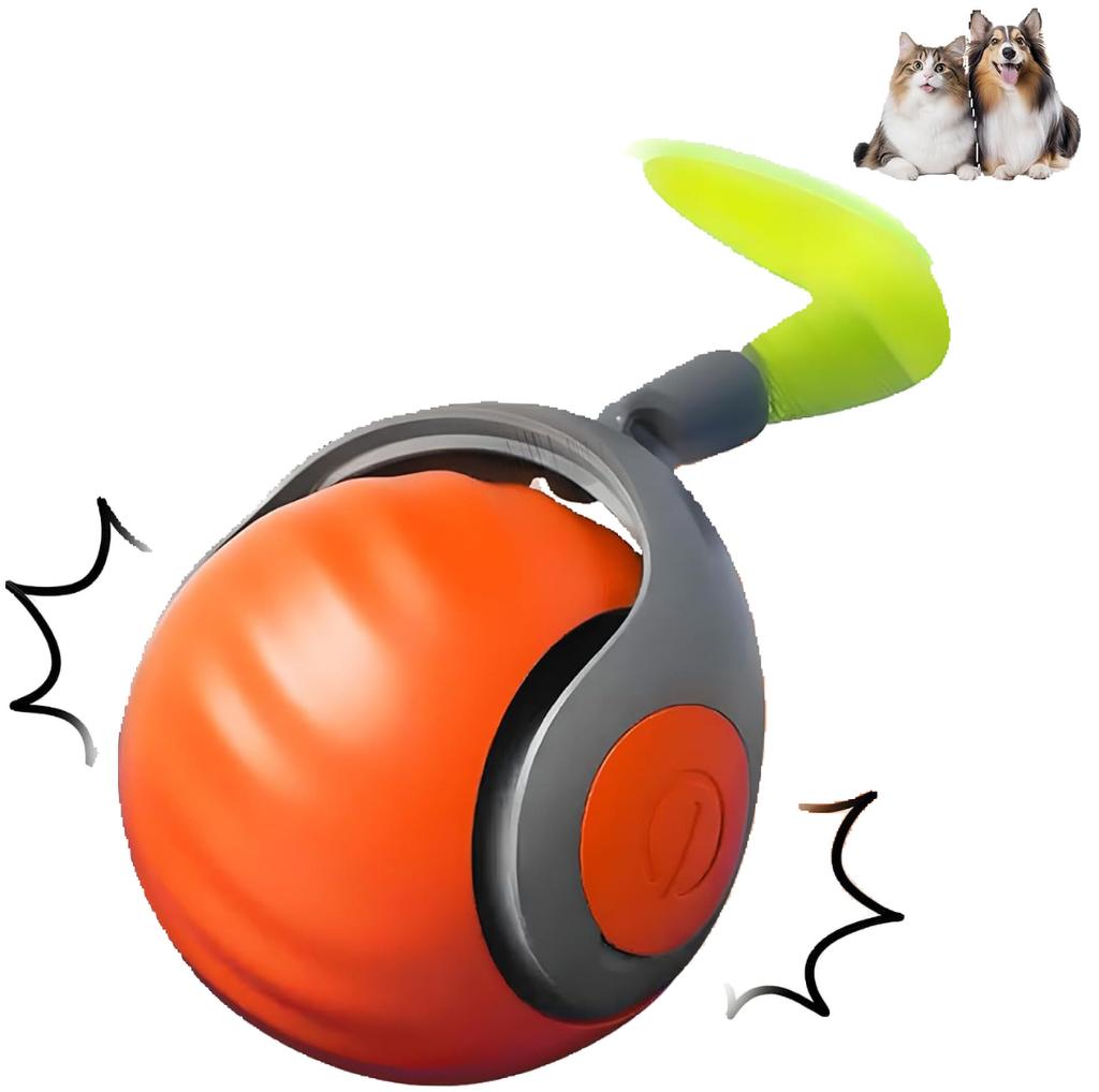 Cats Toy Ball Smart Electric Ball for Cats With Feather Teaser Intelligent Automatic Movement Active Scrolling Pet Toys Supplie