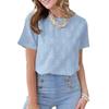 New Summer Round-neck Short-sleeved Faux Embroidered Jacquard Top T-shirt