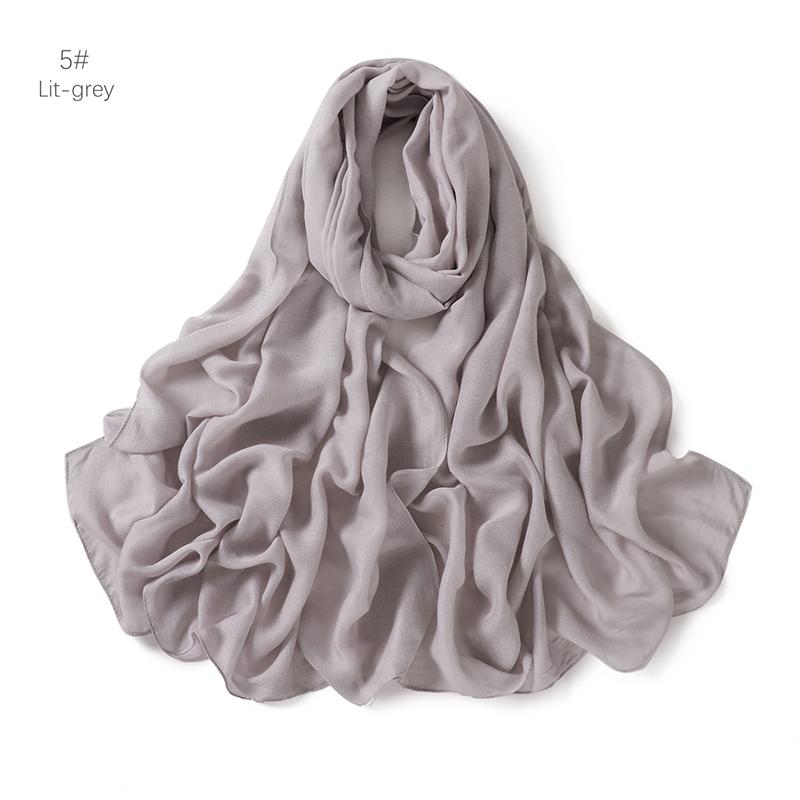 Мусульманский модальный хиджаб Район Хлопок Шали для женщин Однотонный шарф Большой размер Мусульманский головной платок Обёртывания Исламский тюрбан Повязка на голову Фуляр