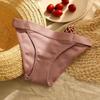 Women Cotton Panties Solid Color Briefs Ladies Breathable Comfortable Striped Underwear