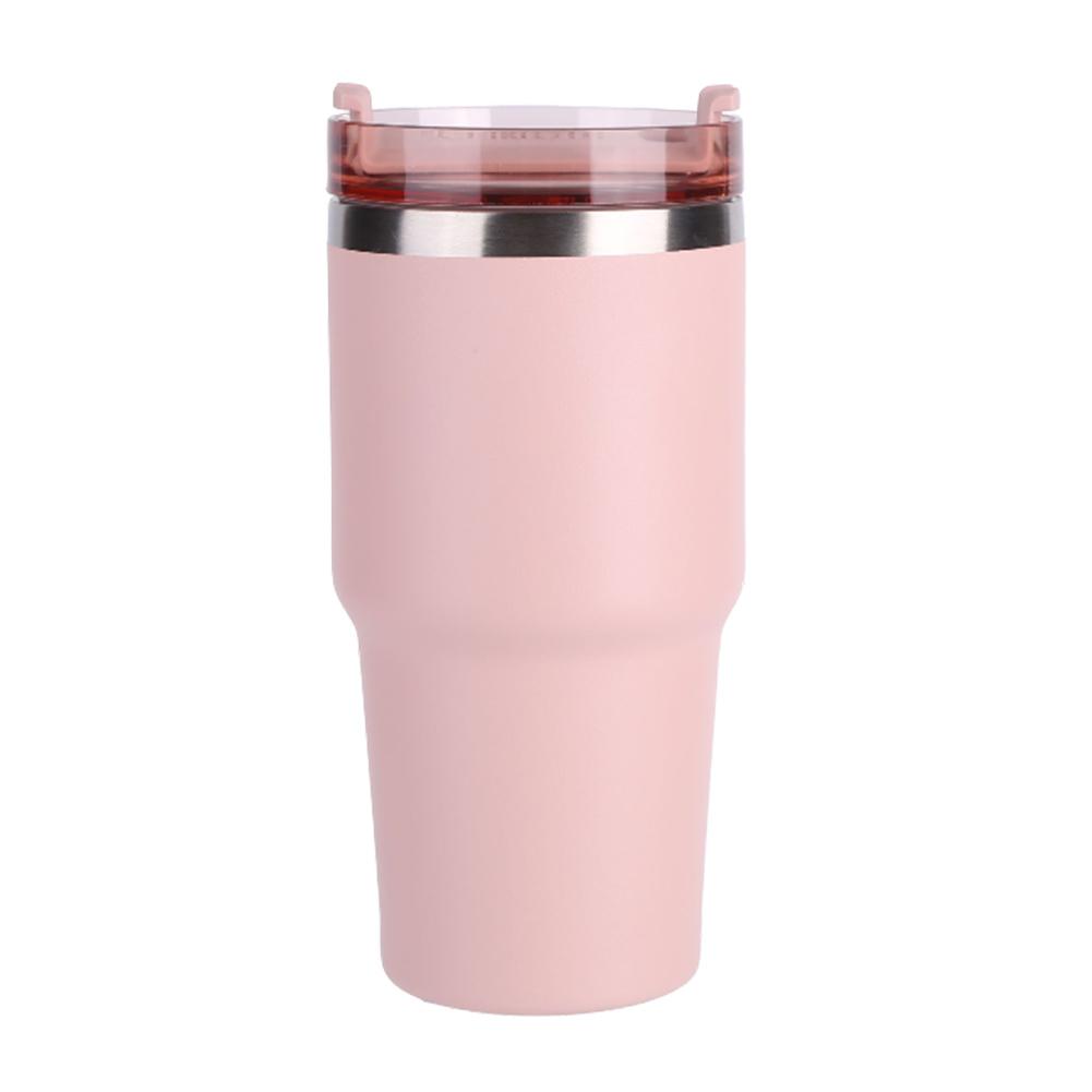 20oz Thermal Travel Mug with Straw 304 Stainless Steel Thermal Coffee Car Cup Thermal Iced Travel Cup for Camping Hiking Picnic