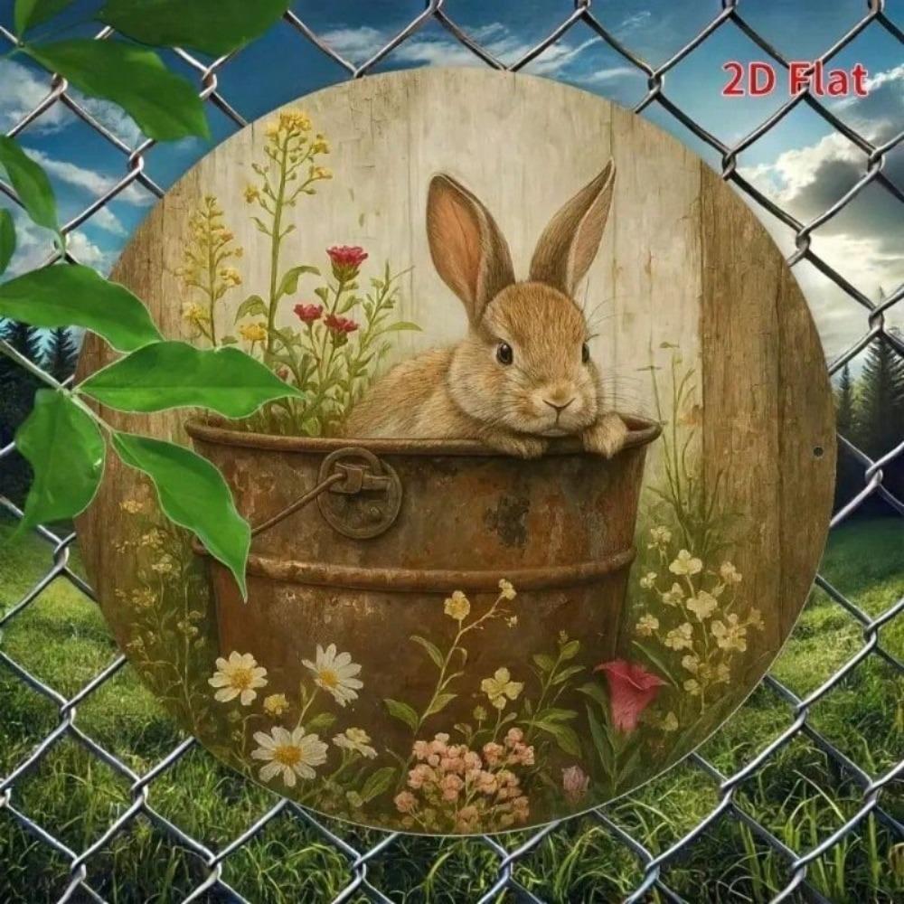 Винтажное металлическое настенное искусство 'Кролик', Декор для дома Joom