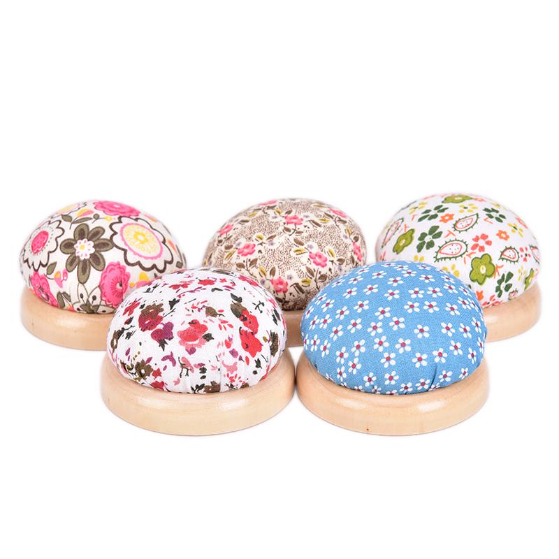 1 Pc Wood Bottom Base Needle Pin Cushion Holder, Sewing & Needlework DIY Craft Set PP Cotton Needle Insert Brand New