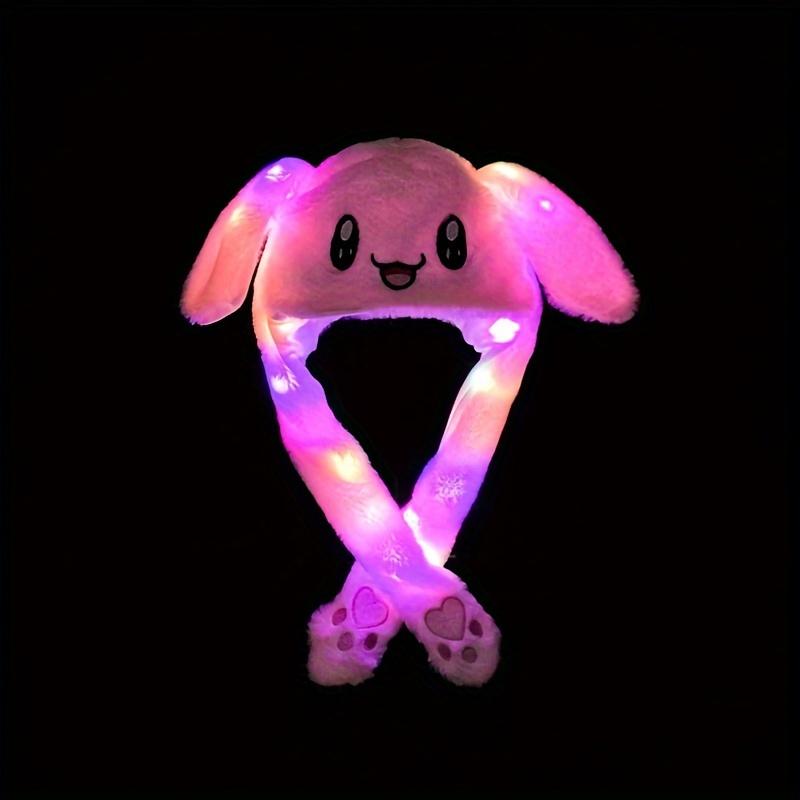 1 x Плюшевая шляпа с LED-подсветкой в виде кроличьих ушей Милая светящаяся плюшевая шляпа для взрослых Ручная зажимаемая шляпа Активные уши с наушниками Шляпа Подарок Вечеринка