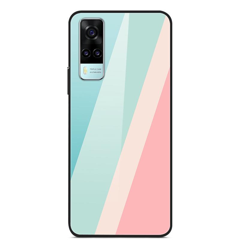 Tempered Glass Case For Vivo Y31 Y51 Case Soft Silicome Bumper For Vivo Y51 Y31 Phone Case Hard Glass Back Cover Y 31 Y 51 Funda