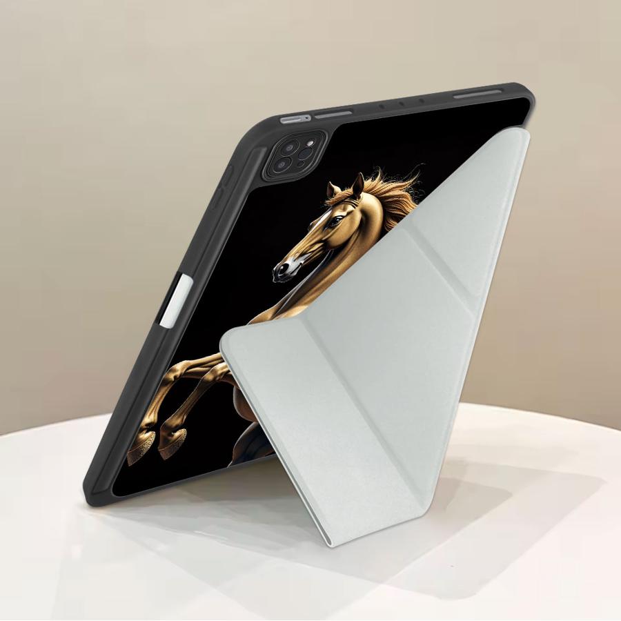 Держатель Чехол Чехол для планшета Для iPad Mini 6 7 Pro 2025 Air 4 5 M3 M2 1 2 M4 11 дюймов Pro 11-е 10-е 9-е 8-е 7-е 12,9 дюйма Золотая Лошадь